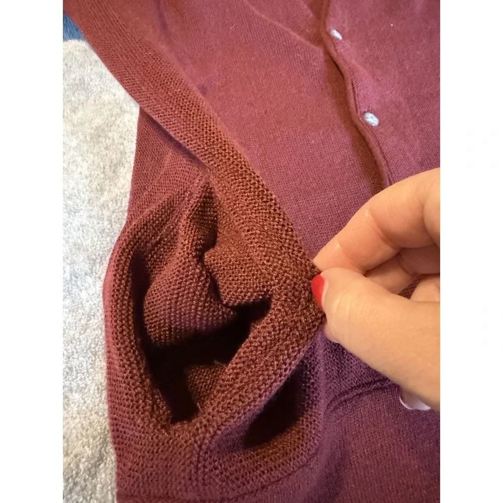 NWT VTG Penguin Grand Slam Golf Cardigan Men's Medium Burgundy Grandpa Deadstock
